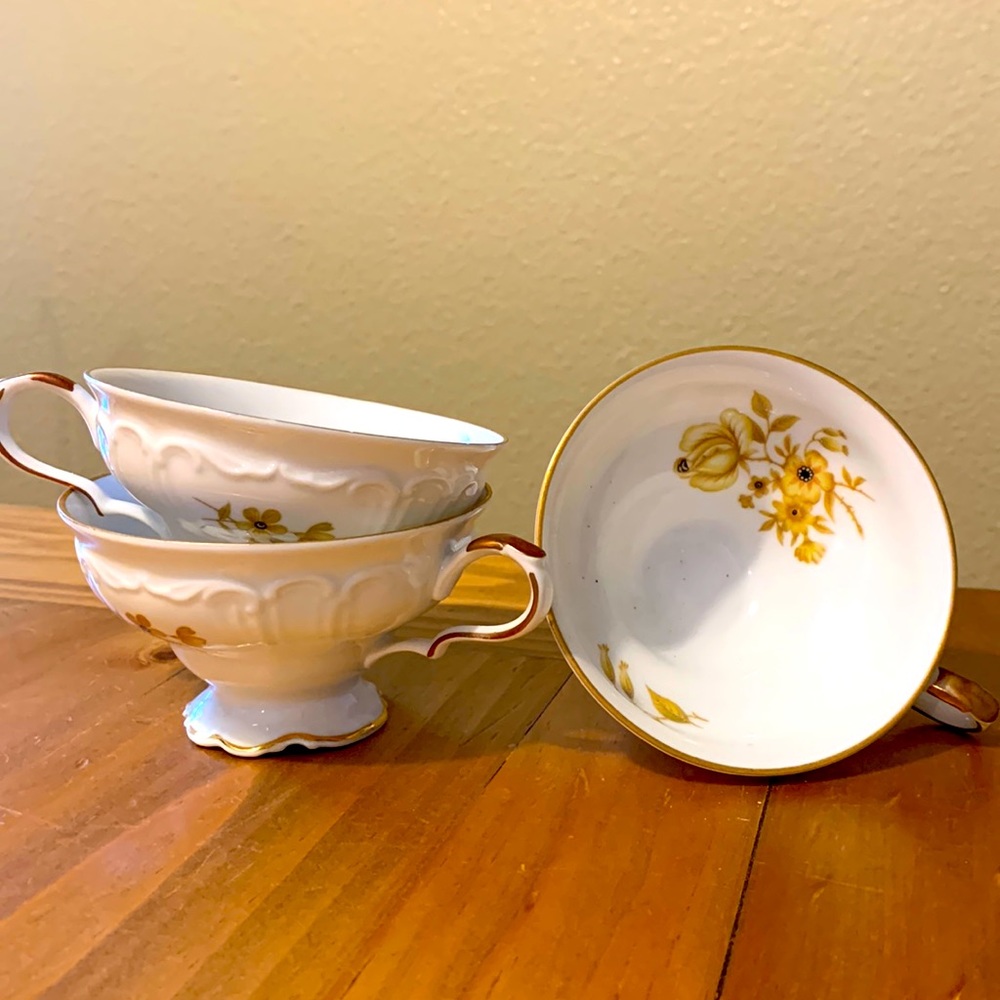 Vintage set of three Bavarian by Edelstein tea cups